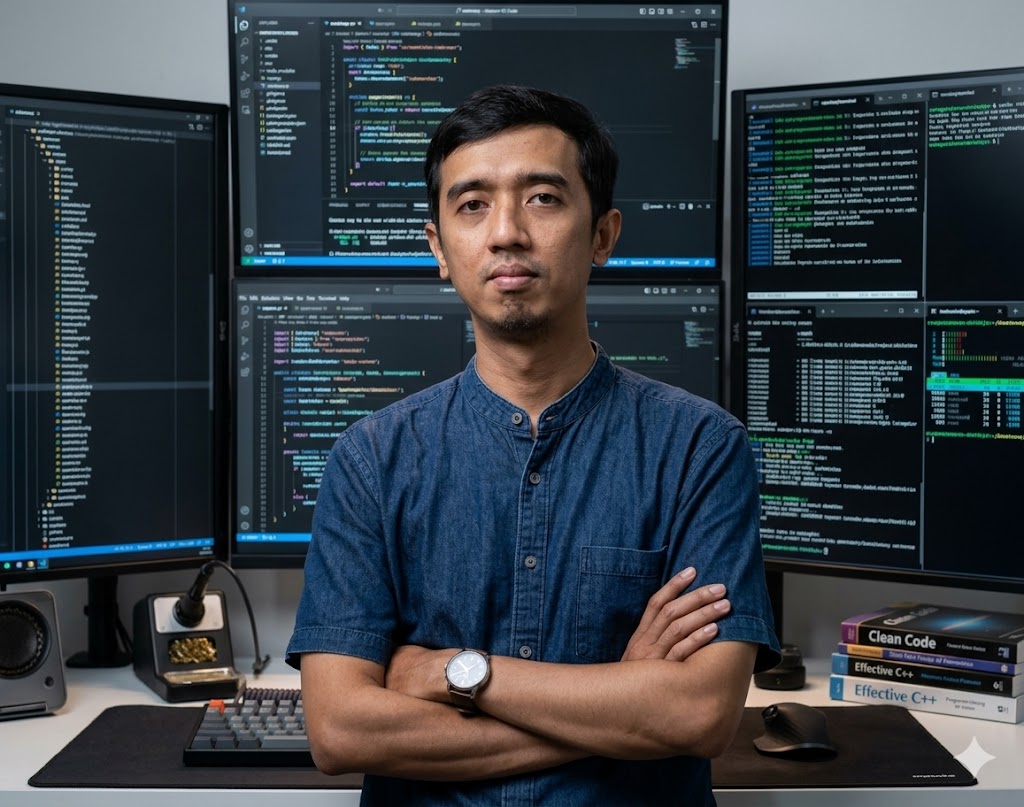 Hariz sedang coding